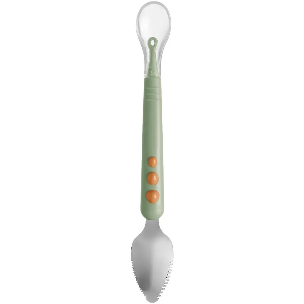 

Baby Food Double Head Silicone Spoon Fruit Puree Feeding Spoon Soft Comfortable Safe Use Baby Silicone Spoons Grapefruit Spoons