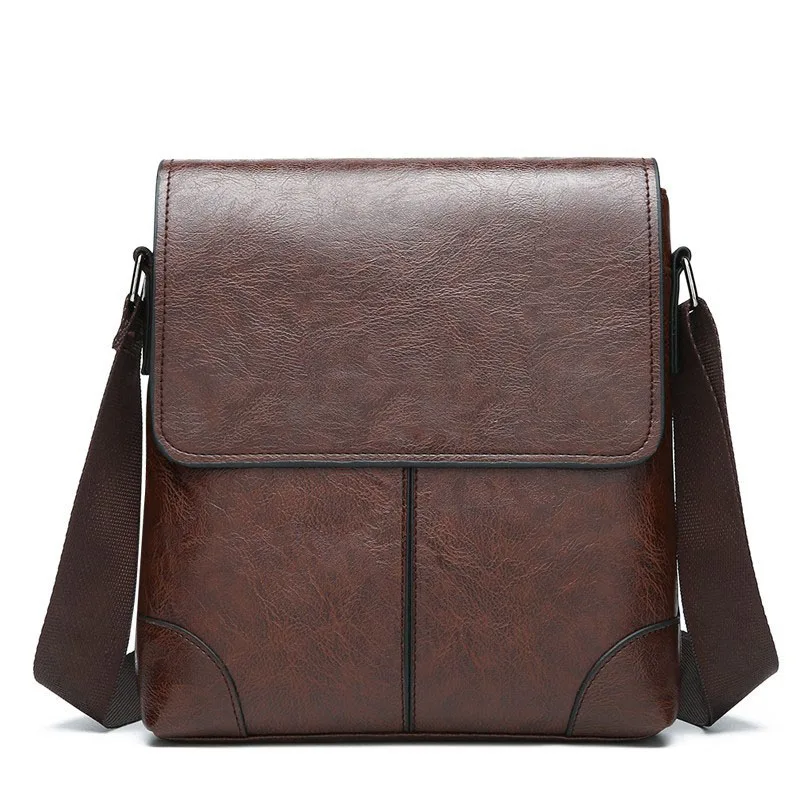 Sac à Main de Luxe en Cuir PU Solide pour Homme, Sacoche à Bandoulière Décontractée, avec Ceinture, pour Téléphone