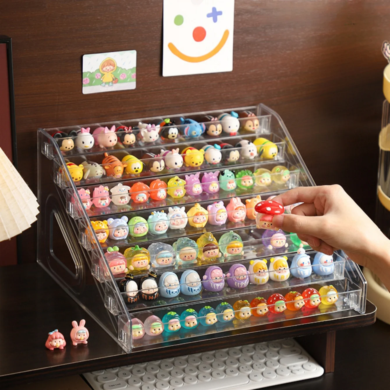 رف حامل عرض أكريليك حامل شفاف حامل عرض العطور أرقام ديكور سطح المكتب وألعاب عرض منظم