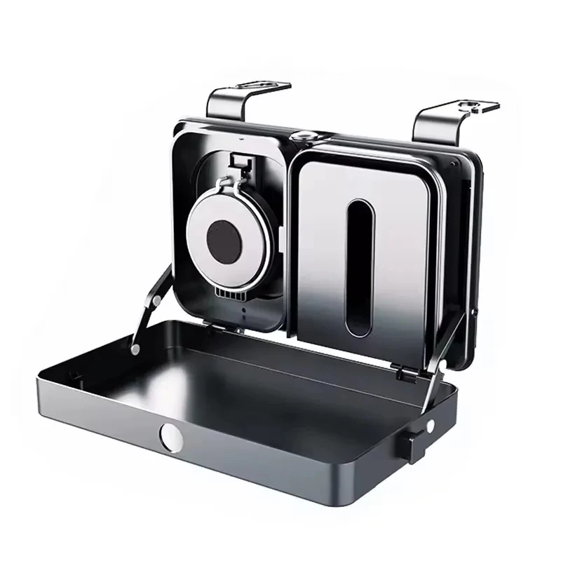 

Portable Car Dining Table – Folding Food & Cup Tray with Back Seat Storage Shelf, Multi-Function Auto Interior Accessory