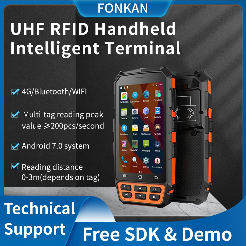 

RFID UHF Ручной считыватель Android7.0 Система Стирки бирок инвентарь считыватель карт Промышленный Портативный считыватель