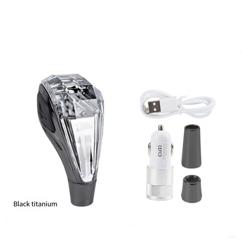 Kristall-Schaltknauf mit LED in Sieben Farben, Geeignet für 8-10-12MM Durchmesser, 5-Gang/6-Gang, Passend für Toyota/Lexus/Mitsubishi/Honda
