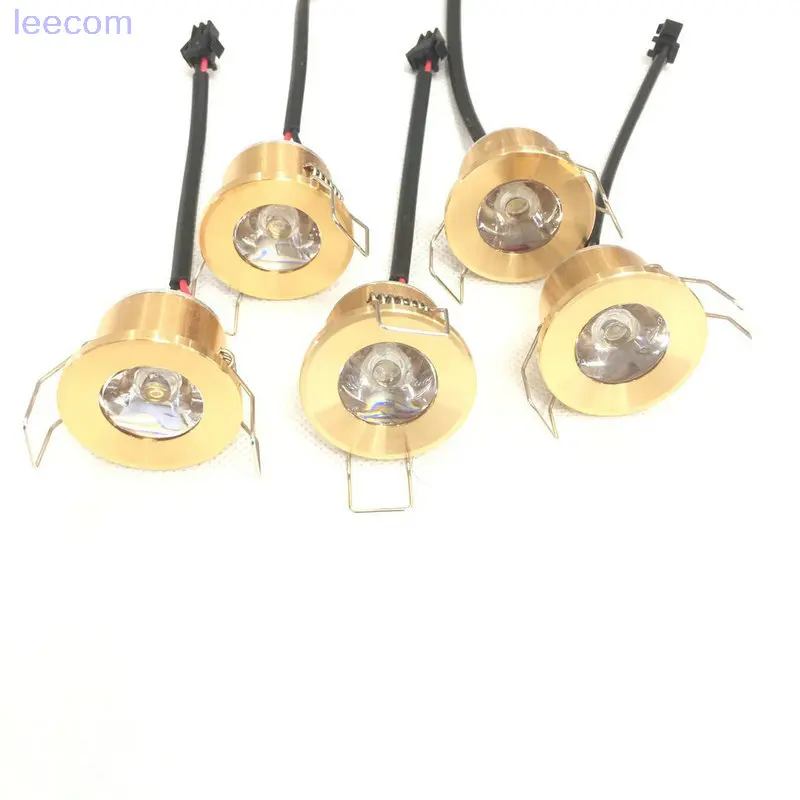 10Pieces gold Mini Led Spot Wholesale Wall Luminaria Selling Armoire LumièRe Coupe Taille 28Mm 15DegréS