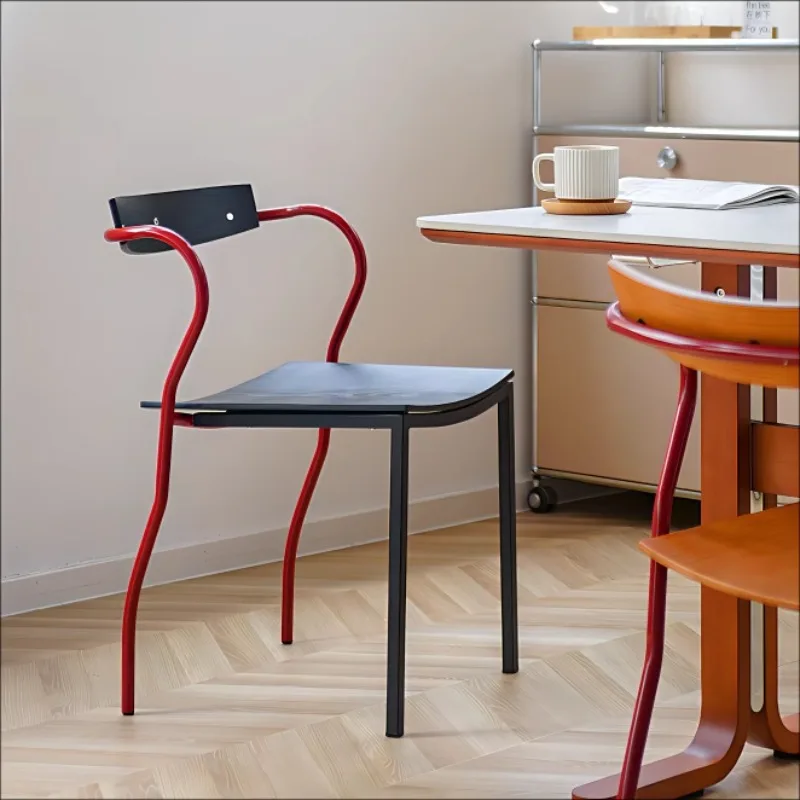 

Simple designer dining chair medieval artistic chair wrought iron solid wood