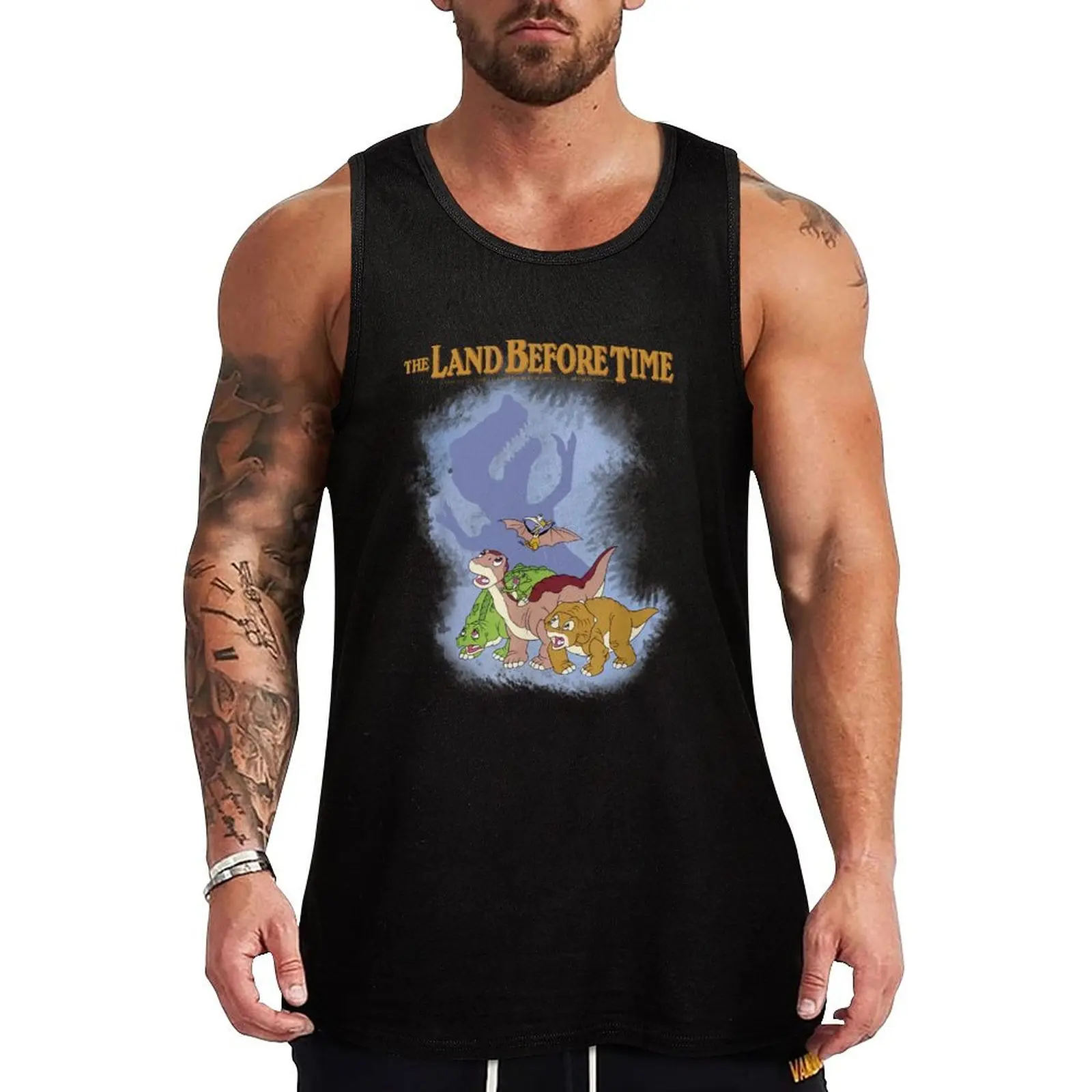 The Land Before Time Sharptooth Shadow Tank Top Sleeveless Workout Tank Top Muscle Fit Gym Shirt
