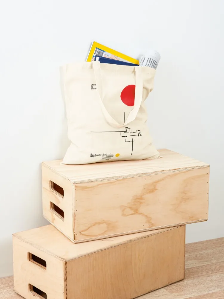 Brick Country House, Ludwig Mies van der Rohe, Minimal Architecture 바우하우스 디자인 월 아트 토트 백 캔버스 가방 토트 백 맞춤