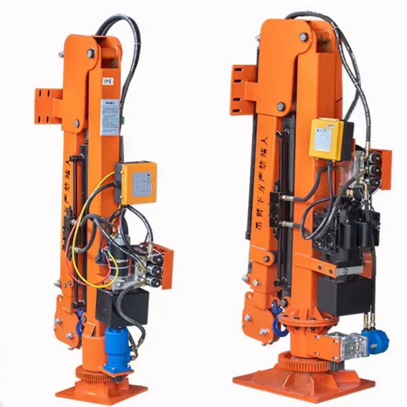 Full electric hydraulic vehicle mounted crane 12V24V telescopic rotating 220 extended pole lifting winch small