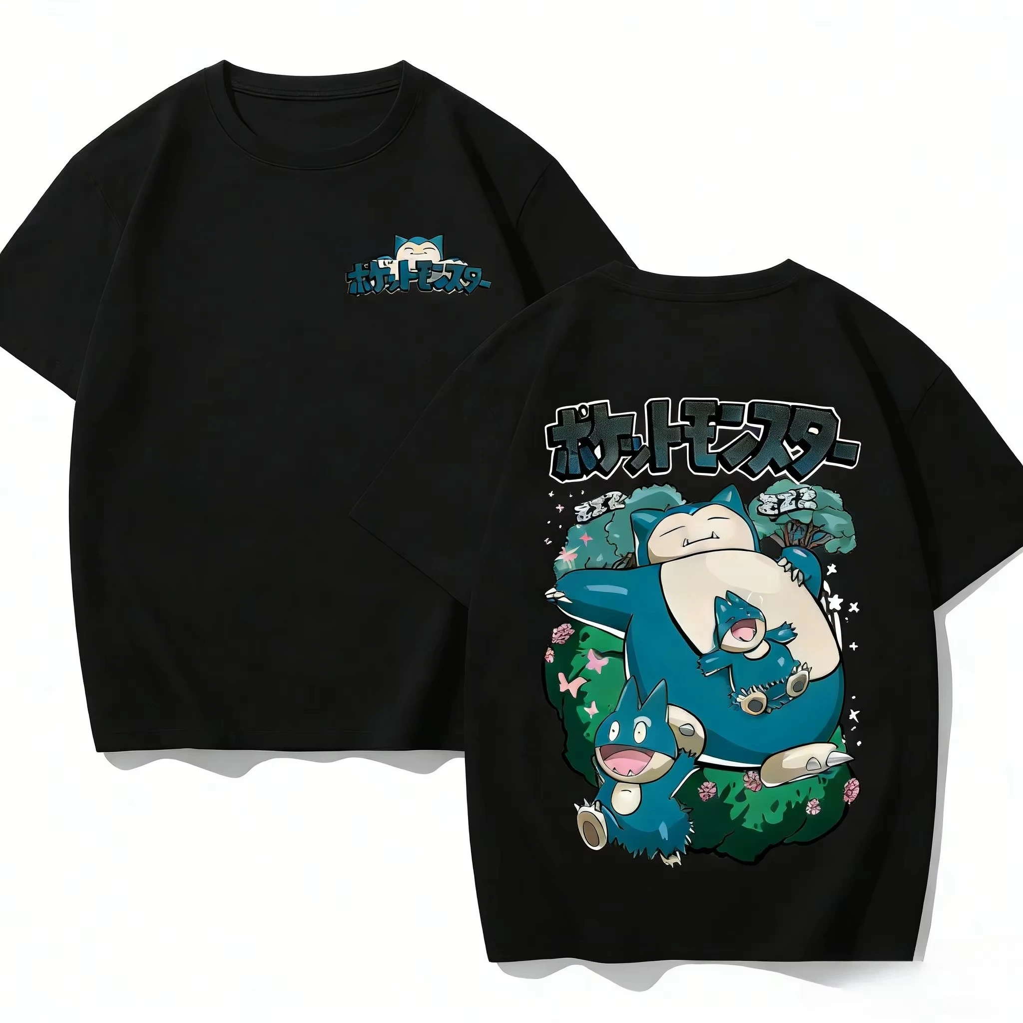 camiseta-grafica-de-algodao-pokemon-anime-para-homens-e-mulheres-verao-2026-estilo-y2k-manga-curta-tops-casuais-snorlax-kawaii-moda-streetwear
