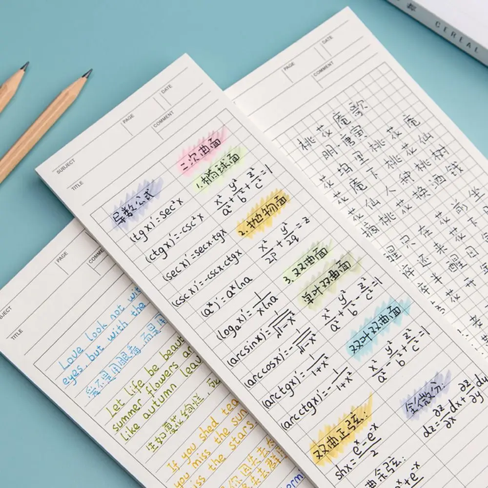 Multi-functional Non-sticky Long Notepad 50 Sheets Stationery Note Paper Writing Note Students