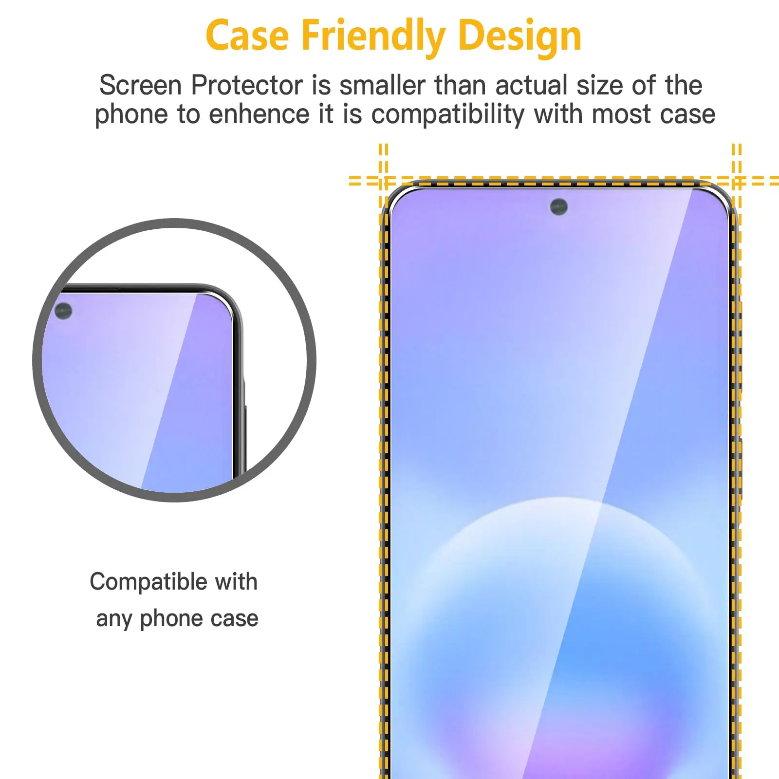 Displayschutzfolie für Samsung Galaxy A57 5G 6,7 Zoll, gehärtetes Glas, HD-Kristall-Mica, 9H, kratzfest, stoßfest, kompatibel mit Hüllen – Detail 2