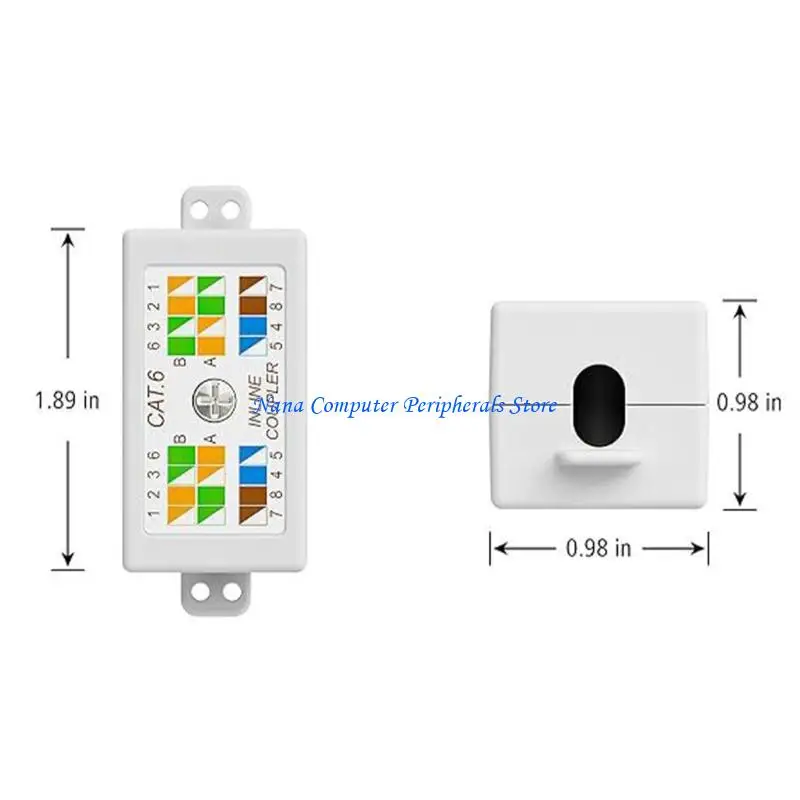 F68C Keystone Port Mount Box Cat6 RJ45 Keystone Port Coupler Joiner لـ CAT6 Ethernet
