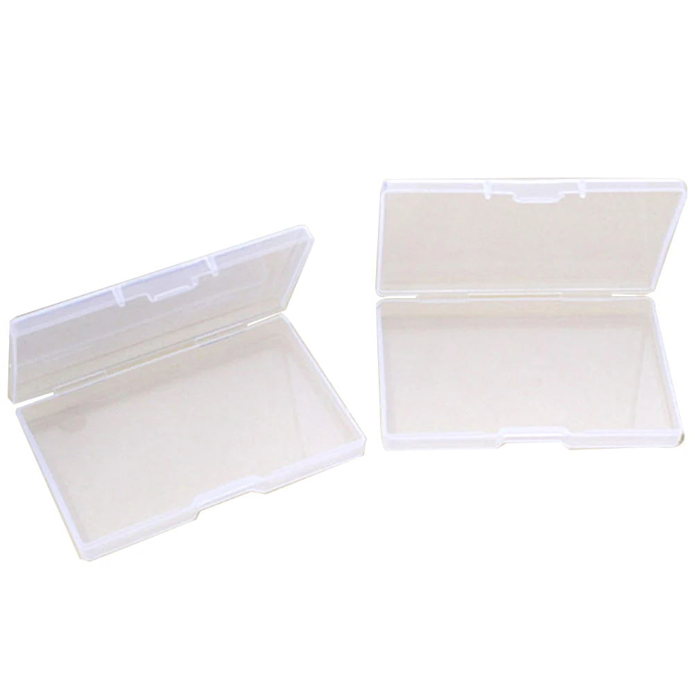 

2pcs Business Card Holder Plastic Case for Storage Organizer Ideal Gift Cool Person Compact Size Easy to Carry