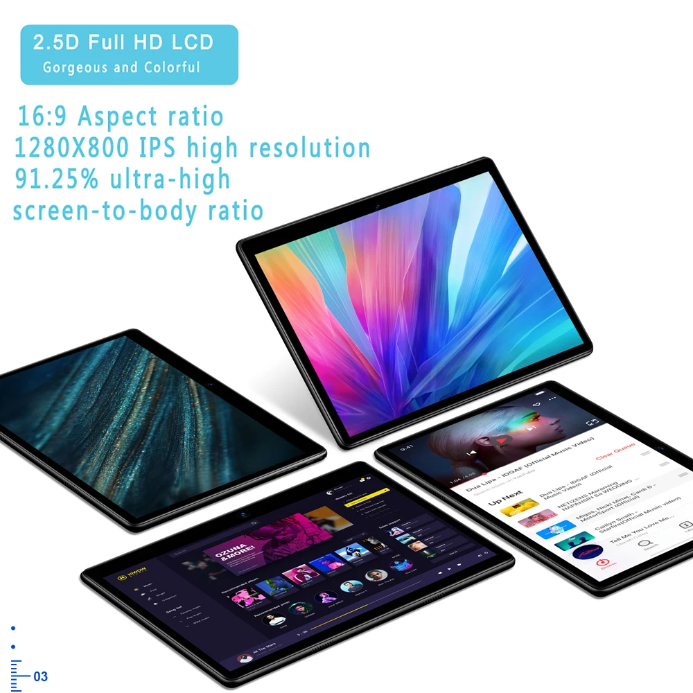 TABLET 10,1 inch tablet Android 11 tablet 4 GB RAM 64 GB ROM 3G 4G Mobiele telefoongesprek Octa Core 8 CPU AI Speed-up 5000 mAh batterij