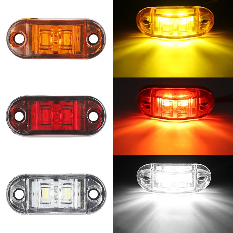 2/4Pcs 12v 24v Led Side Marker Warning Lights Trailer Trucks Caravan Side Clearance Marker Light Led Lorry Amber Red White Lamp