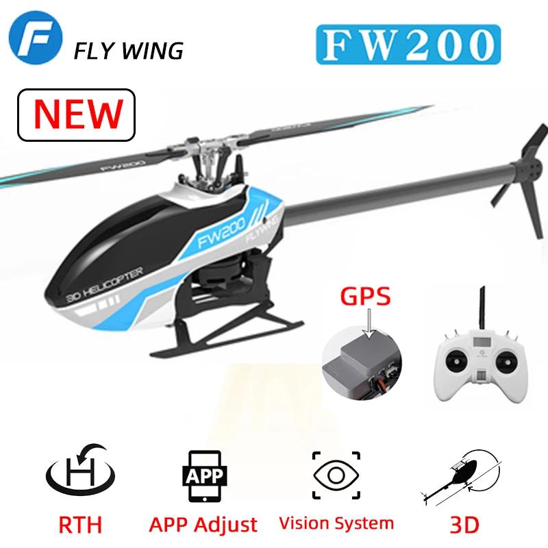 

FLY WING FLYWING FW200 H1 V2 Gyro RC 6CH 3D Smart GPS RC Helicopter RTF Self Stabilizing 3D Brushless Direct Drive