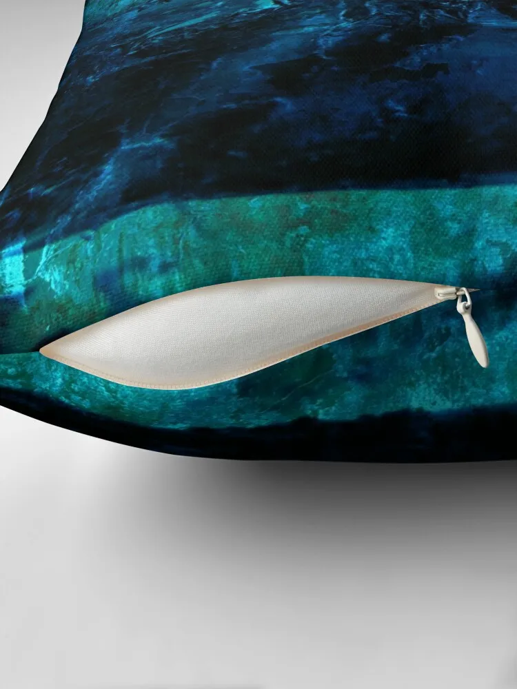 Beneath - Abstract in navy blue and turquoise Throw Pillow Throw Pillow Cushion Cover For Sofa Pillow Covers Decorative