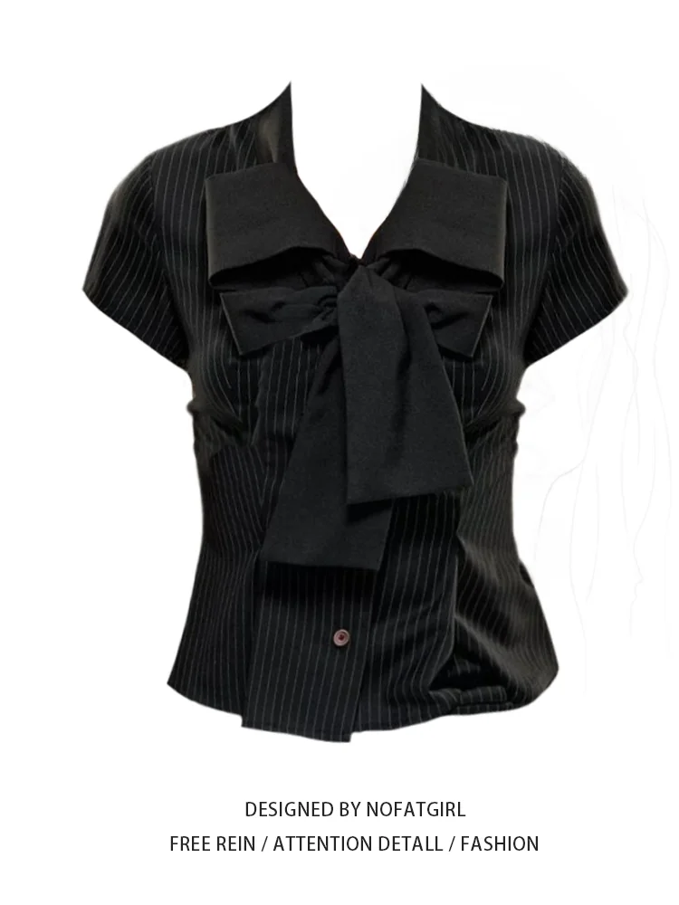 

Большие размеры для девочек Bla Stripe ort Sve irt Летняя галстук-бабочка Повседневная юбка трапециевидной формы с высокой талией для поездок на работу