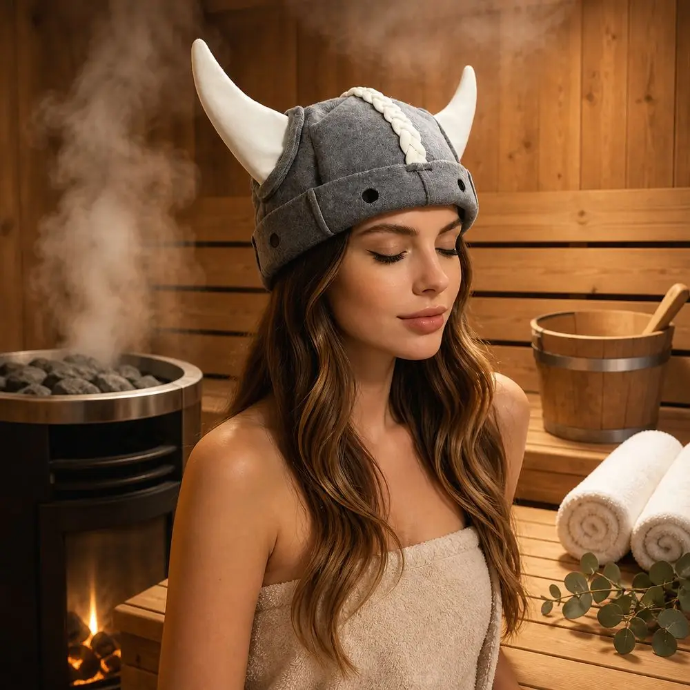 Gifts Wool Felt Material Sauna Hat Heat Resistant Unisex Russian Banya Cap Steam Bath Headwear Sauna Sessions