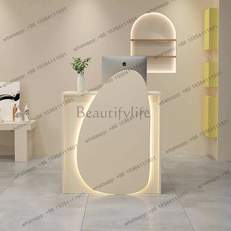 LJY Reception Desks Displays Pulpit For Church Reception Salon Counter Desk With Drawers Beauty Infodesk Furniture For Business
