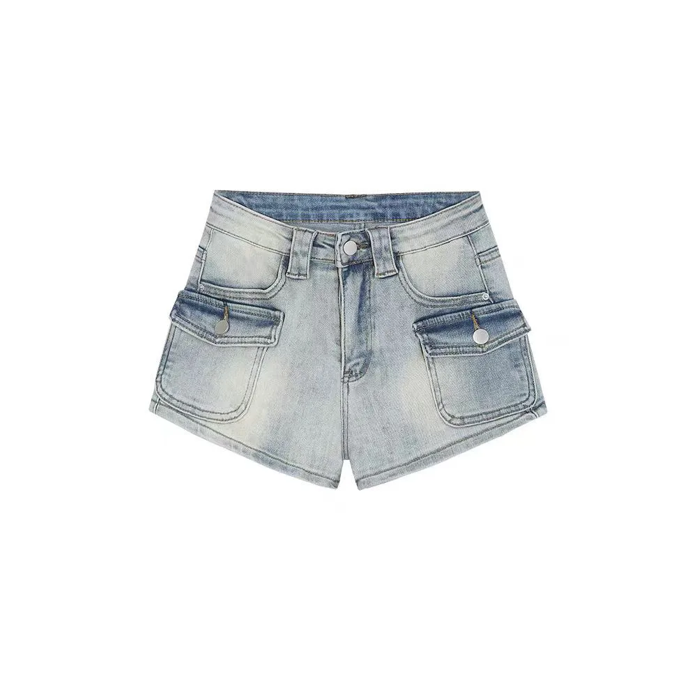 

Liooil Cotton Stretchy High Waist Jean Shorts Woman Summer 2023 Casual Sweat With Pocket Zipper White Black Cuffed Denim Shorts