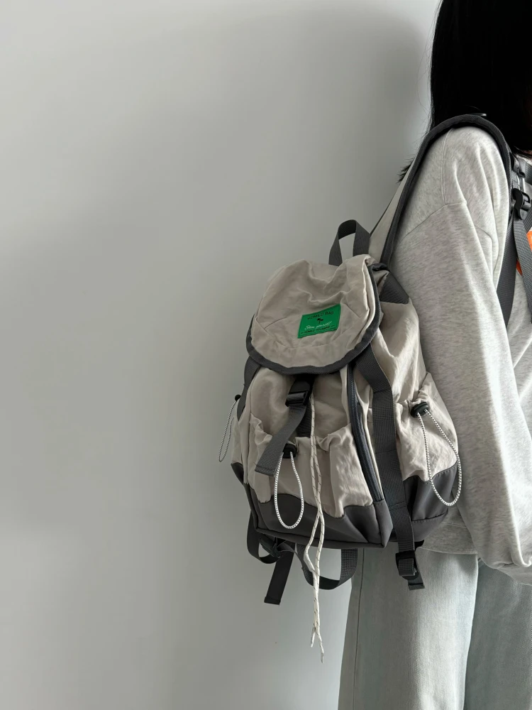 حقيبة ظهر خفيفة الوزن مقاومة للماء للمشي لمسافات طويلة في الهواء الطلق، حقيبة كمبيوتر برباط، مصنوعة من النايلون، بتصميم عملي ...