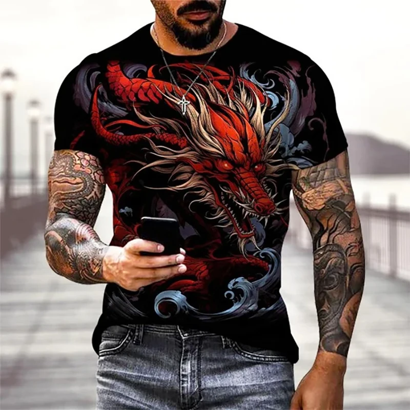 Dragon 3D Print T-Shirts Men Women Casual Fashion Streetwear Oversized Short Sleeve T Shirt Harajuku Kids Tees Tops Man Clothing