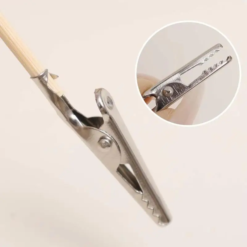 Alligator Clips 50Pcs Detachable Wood & Metal Multi-Size Optional Clips for DIY Craft Model Painting