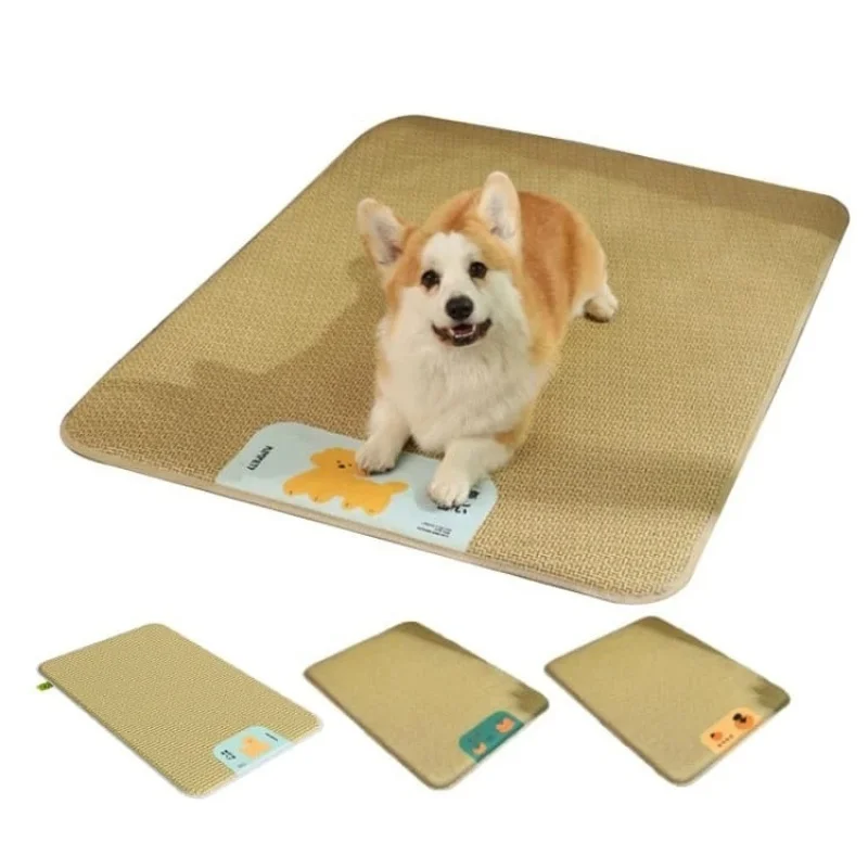 Summer pet cooler kennel mat dog cooler anti-tearing pad cat nest sleeping with rattan mat mat  Pet Cooler Pet Nest