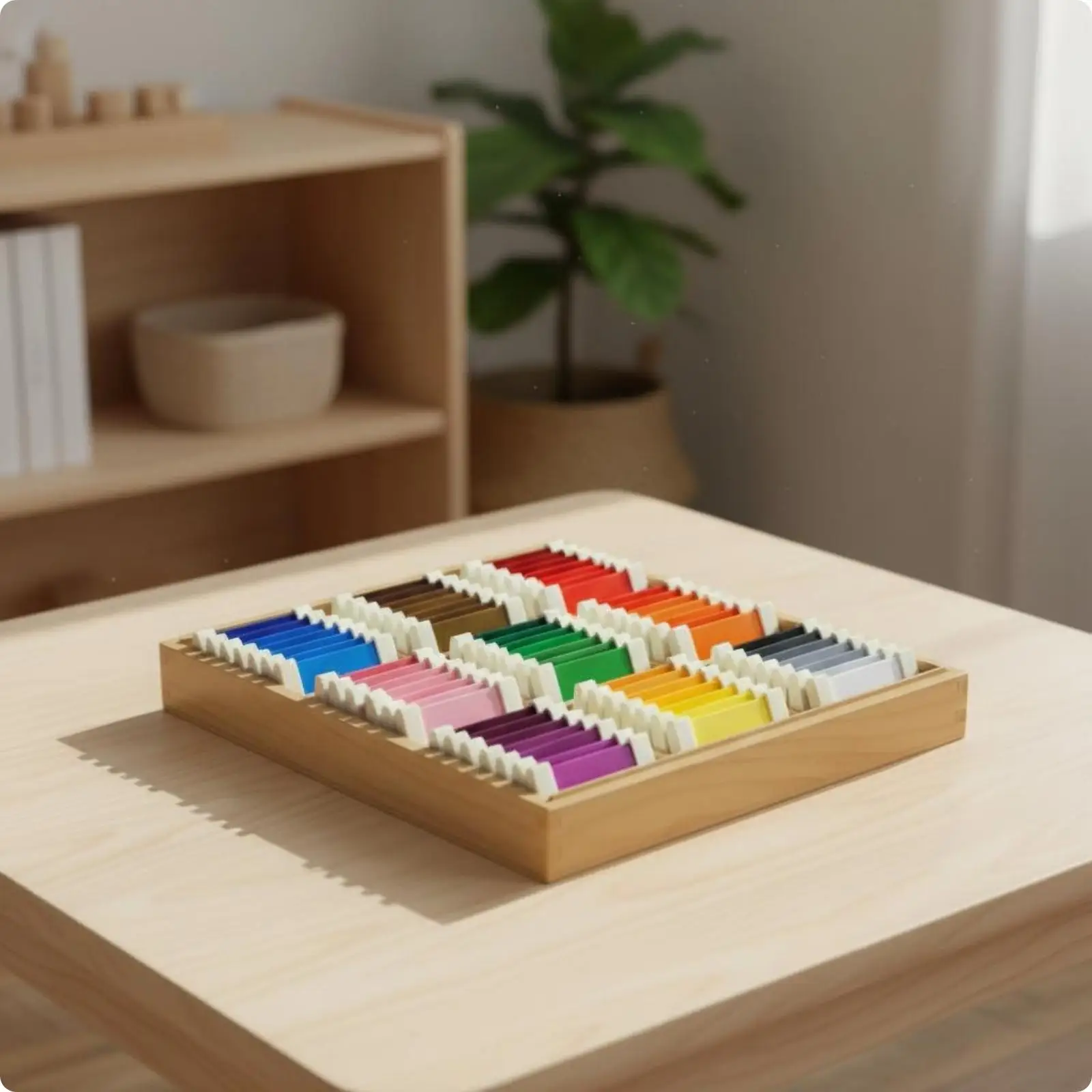 Educational Color Matching Toy Fine Movement Skills Wooden Color Tablet Set