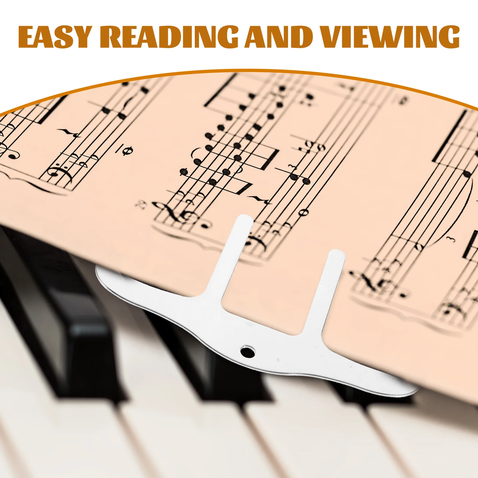 

2pcs Metal Music Book Clips Durable Sheet Holder Clamp for Guitar Accessories Silver Page Holder Clip for Magazines