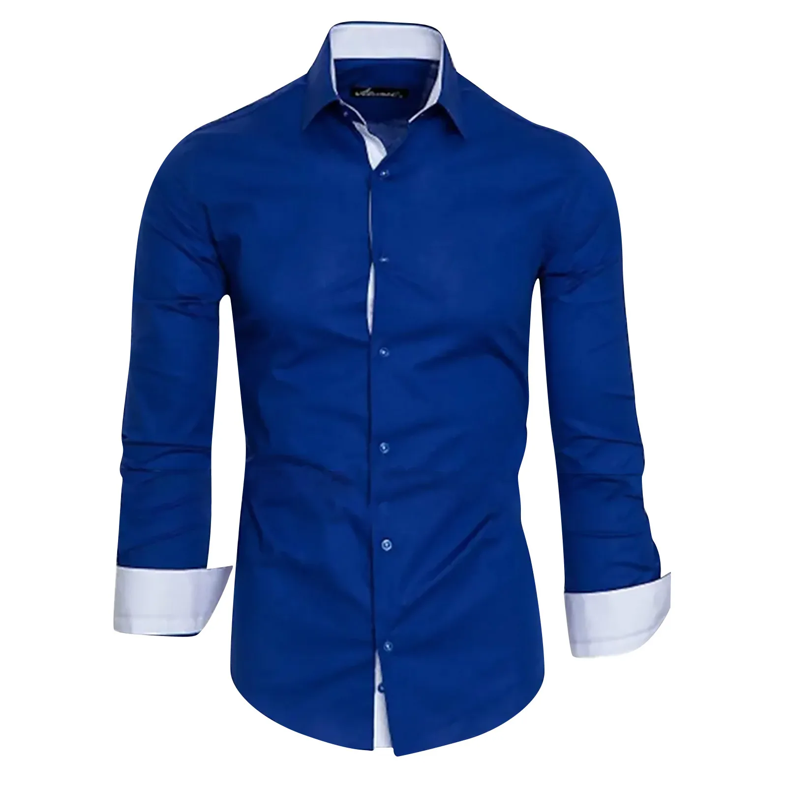 

Men Classic Shirts Spring Daily All-Match Business Casual Slim Fit Shirts Fashion Trend Contrasting Colors Patchwork Shirts