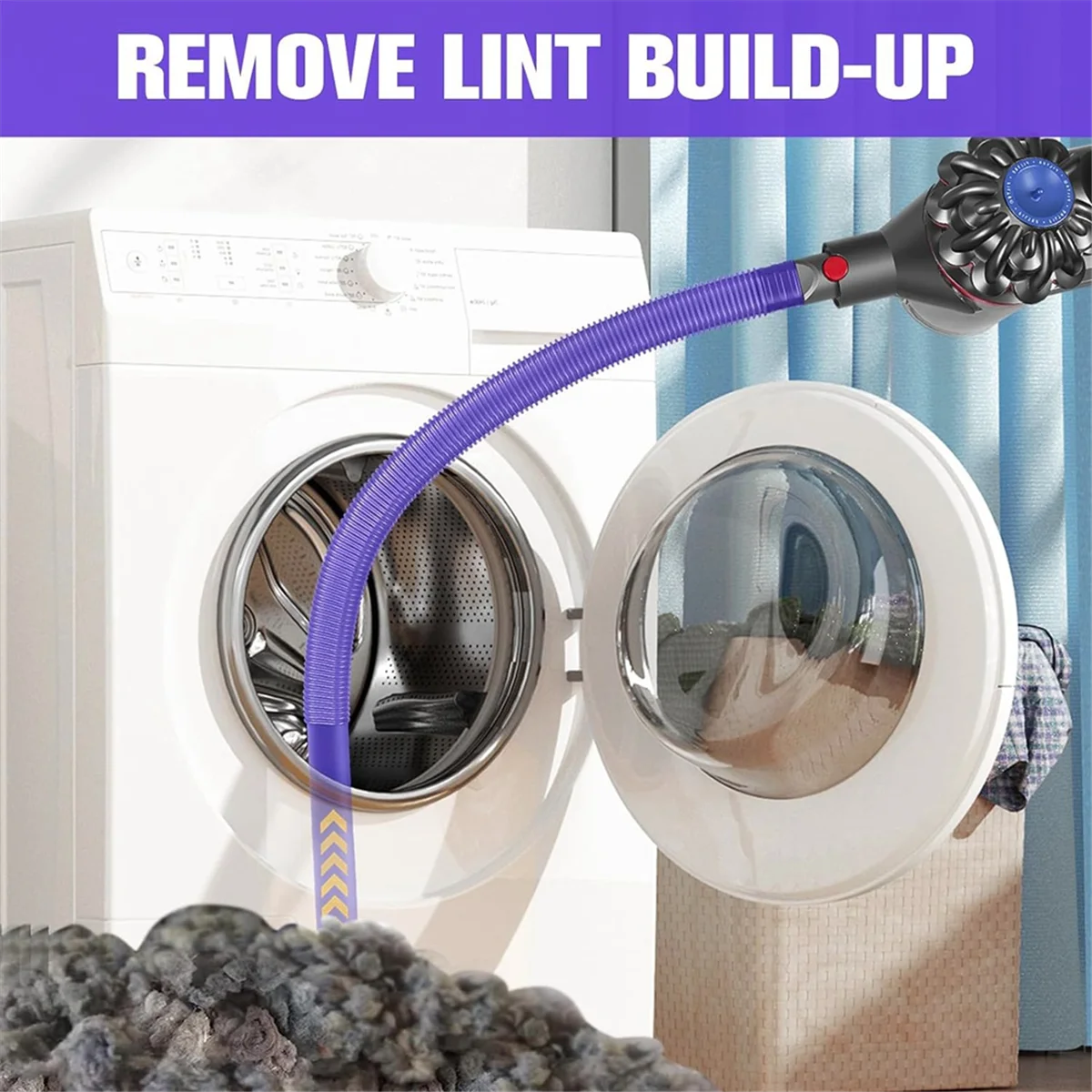 Dryer Vent Cleaner Kit for V6 V7 V8 V10 V11 V12 V15 DC Series Flexible Dryer Lint Remover Hose Attachment