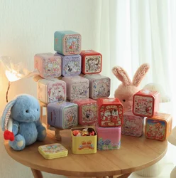 1 Stück Weihnachten 3d Relief Süßigkeiten Lagerung Weißblech Box kleinen quadratischen Keks kosmetischen Schmuck Veranstalter Fall für Hochzeit Geschenk box
