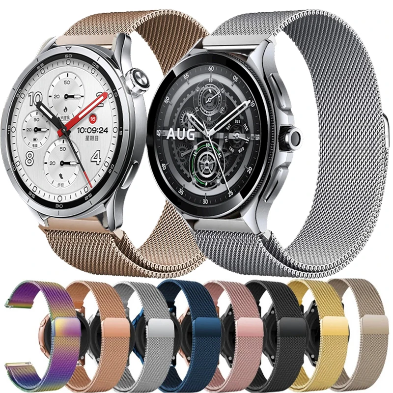 Magnetic Loop Bracelet For Xiaomi Mi Watch S5/S4/S3/S2/S1 Pro/Color 2 Metal Band For Xiaomi Watch 2 Pro Stainless Steel Strap