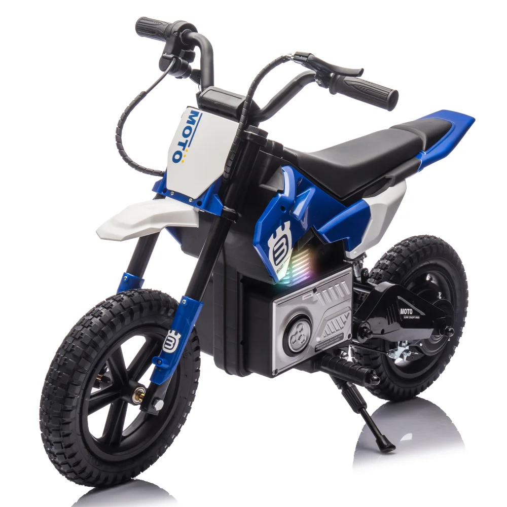 

3.11-9.32MPH 200W 24V Kids Ride On Electric Toy Motocross Motorcycle Rear wheel shock absorber Bluetooth For Kids Aged 5-15.