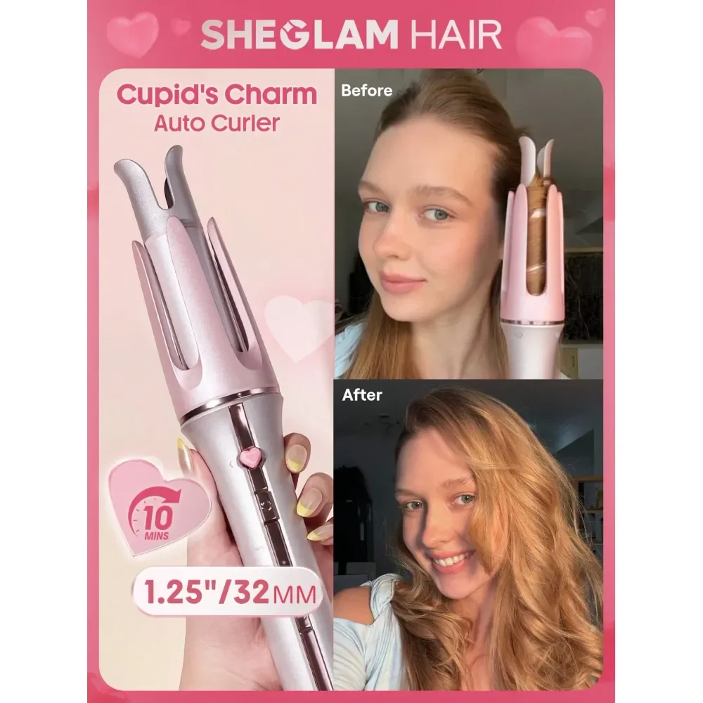 

Автоматическая плойка для завивки волос HAIR Cupids Charm OneTouch, розовая, 32 мм, вилка стандарта США, быстрая завивка за 10 минут, быстрый нагрев за 60 секунд, 3 регулировки