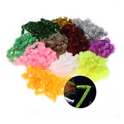 2 Meters/pack 4mm 6mm Ice Dub Chenille Fly Tying Sparkly Yarn for Woolly Bugger Flashy Body Trout Fishing Fly Bait Material