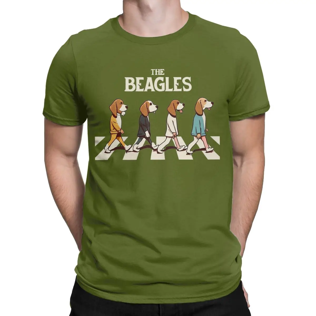 The Beagles T Shirt for Men Pure Cotton Casual T-Shirt O Neck Tee Shirt Short Sleeve Tops Plus Size