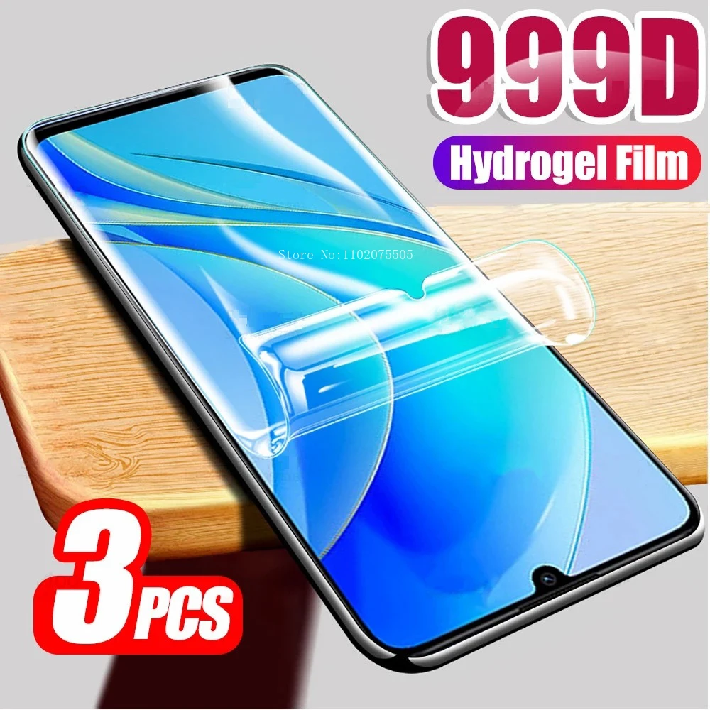 Protector de pantalla de cubierta completa para Huawei Nova 12 12i lite Y91, película de hidrogel para Huawei Nova Y91 Y72 Y61 Y90 Y60 Y70 Plus, 3 piezas