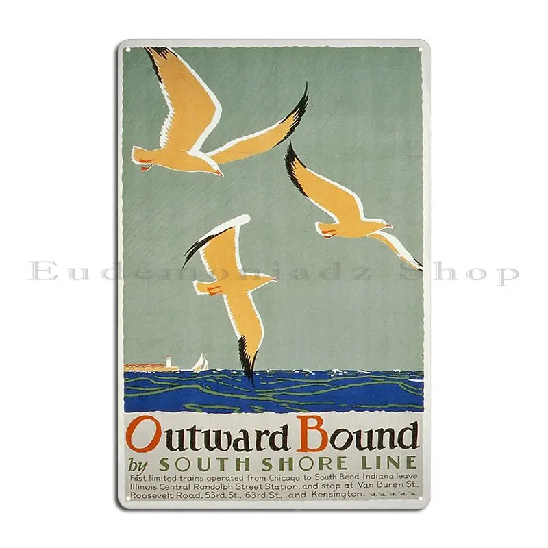 Vintage Travel Outward Bound Metal Sign Wall Custom Cinema Printed Design Cinema Tin Sign Poster