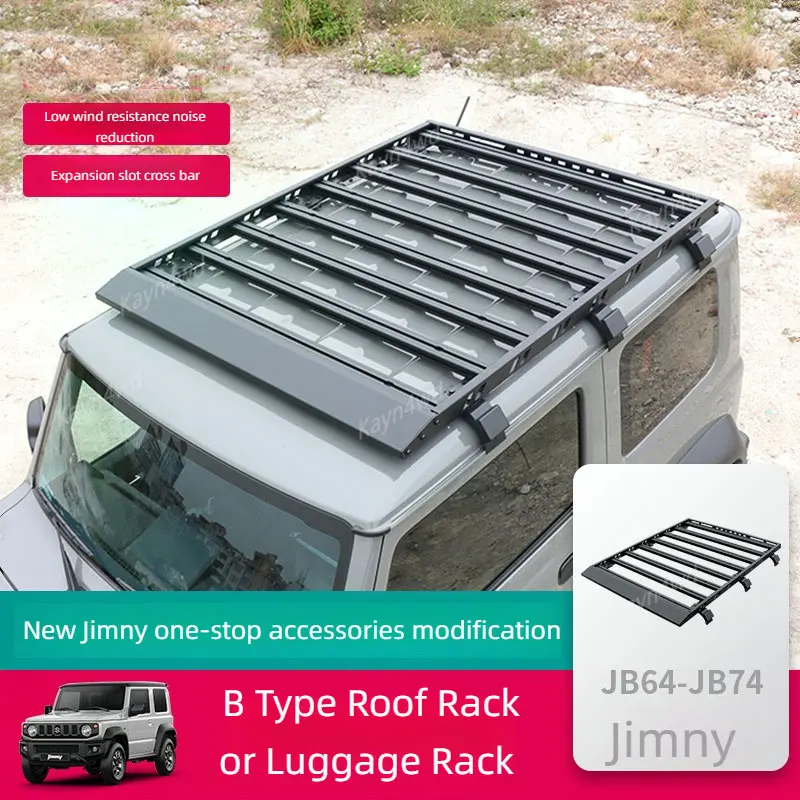 Off Road 4x4 Accessories Low Wind Resistance Aluminum Roof Racks For 2019+ SUZUKI Jimny JB64 JB74 Sliding Bar Luggage Rack Kit