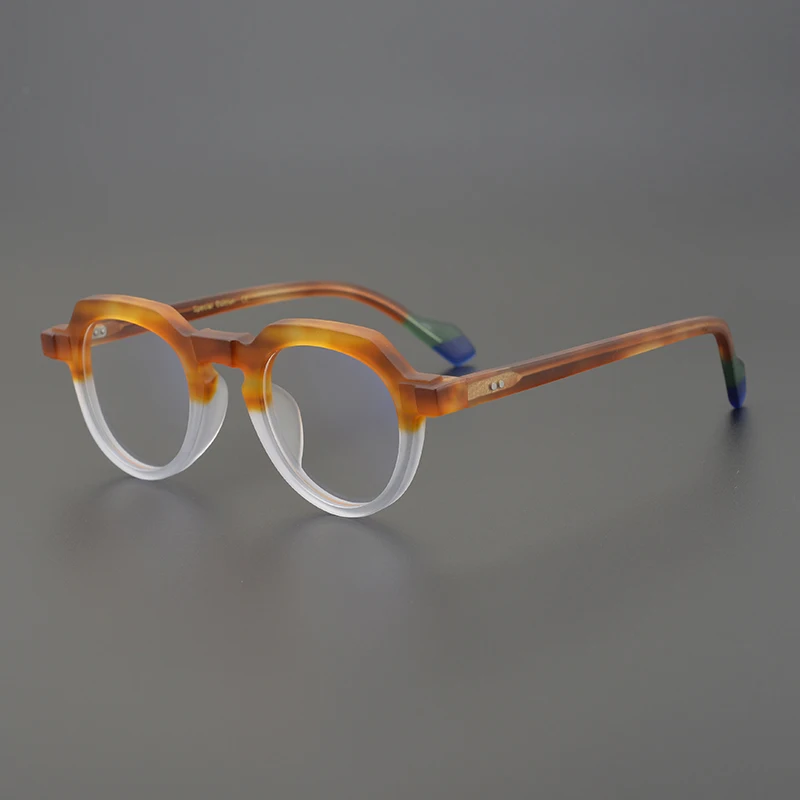 Gafas de acetato redondas ovaladas para hombre y mujer, lentes de alta calidad con montura hecha a mano, de marca de diseñador, Retro, a la moda