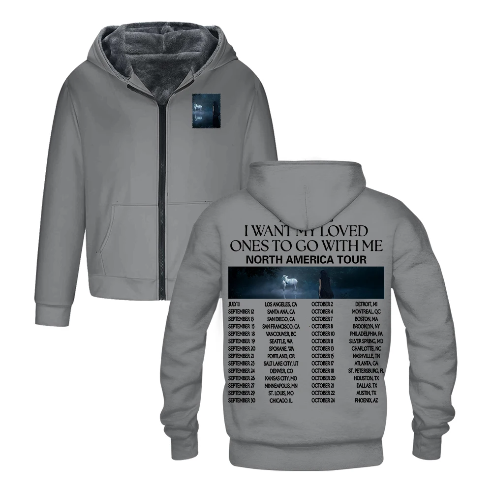 

Noah Cyrus I Want My Loved Ones To Go With Me Tour Толстовка на молнии с длинным рукавом Уличная одежда Мужчины Женщины Куртка Парки Зимнее пальто
