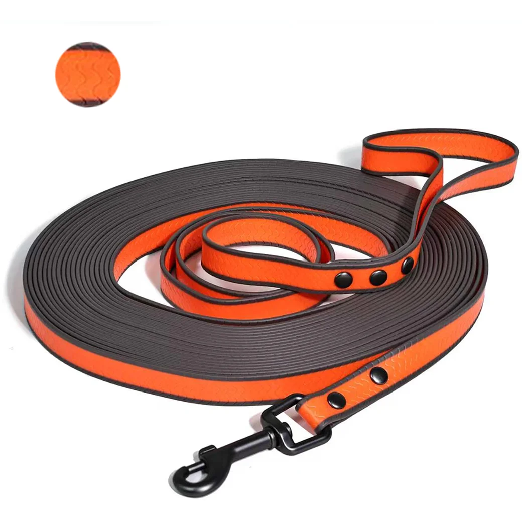 2 mm dicke, gewellte, rutschfeste PVC-Hundetrainingsleine, wasserdicht, lange Führleine, 5 m/10 m/15 m, 1,5 cm breit, für kleine und mittelgroße Hunde – Detail 9