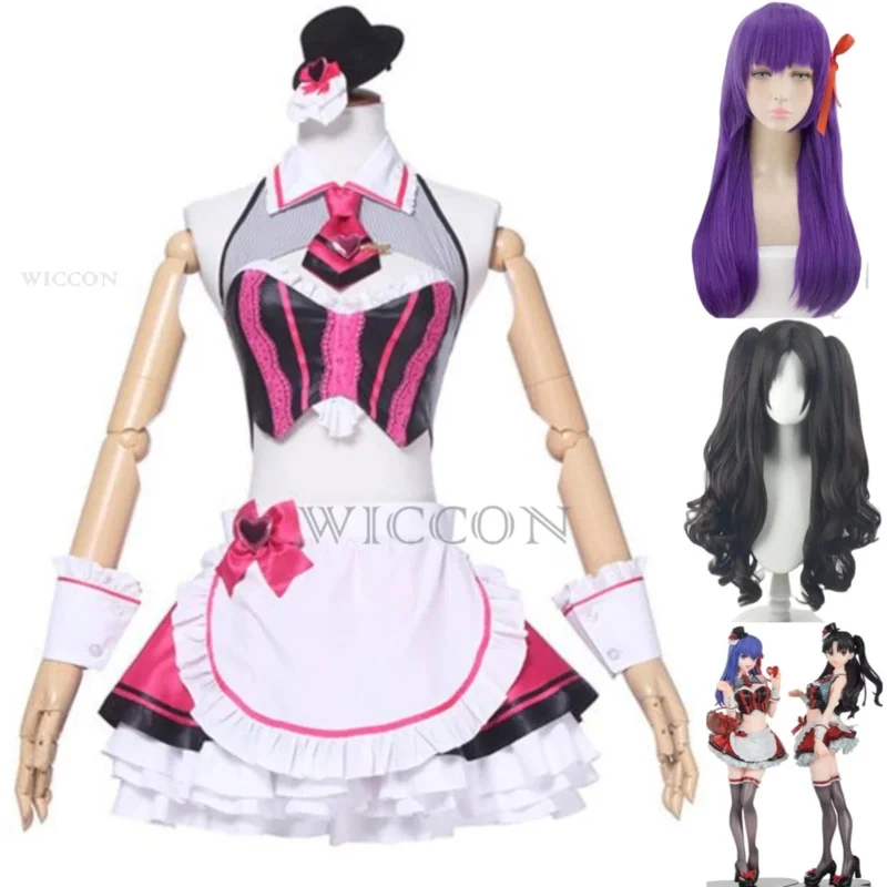 2025 New Anime Game Fate/Stay Night Tohsaka Rin Matou Sakura Cosplay Costume Chocolate Maid Dress Wig Woman Sexy Kawaii Ca☆★ee☆★