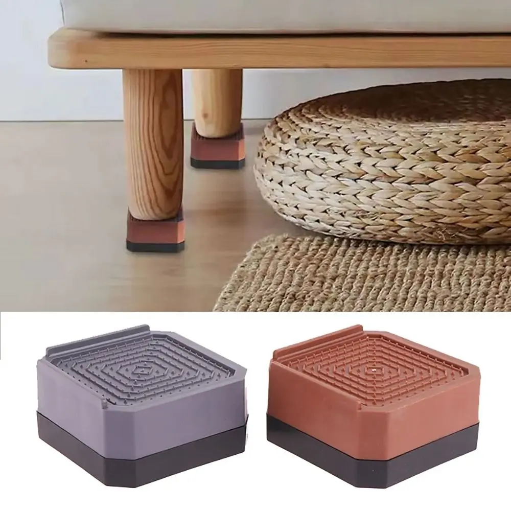 

1/4Pcs Height Extenders Table Leg Pads Waterproof Booster Cushion Chair Feet Protector Antislip Square Furniture Legs Cushion