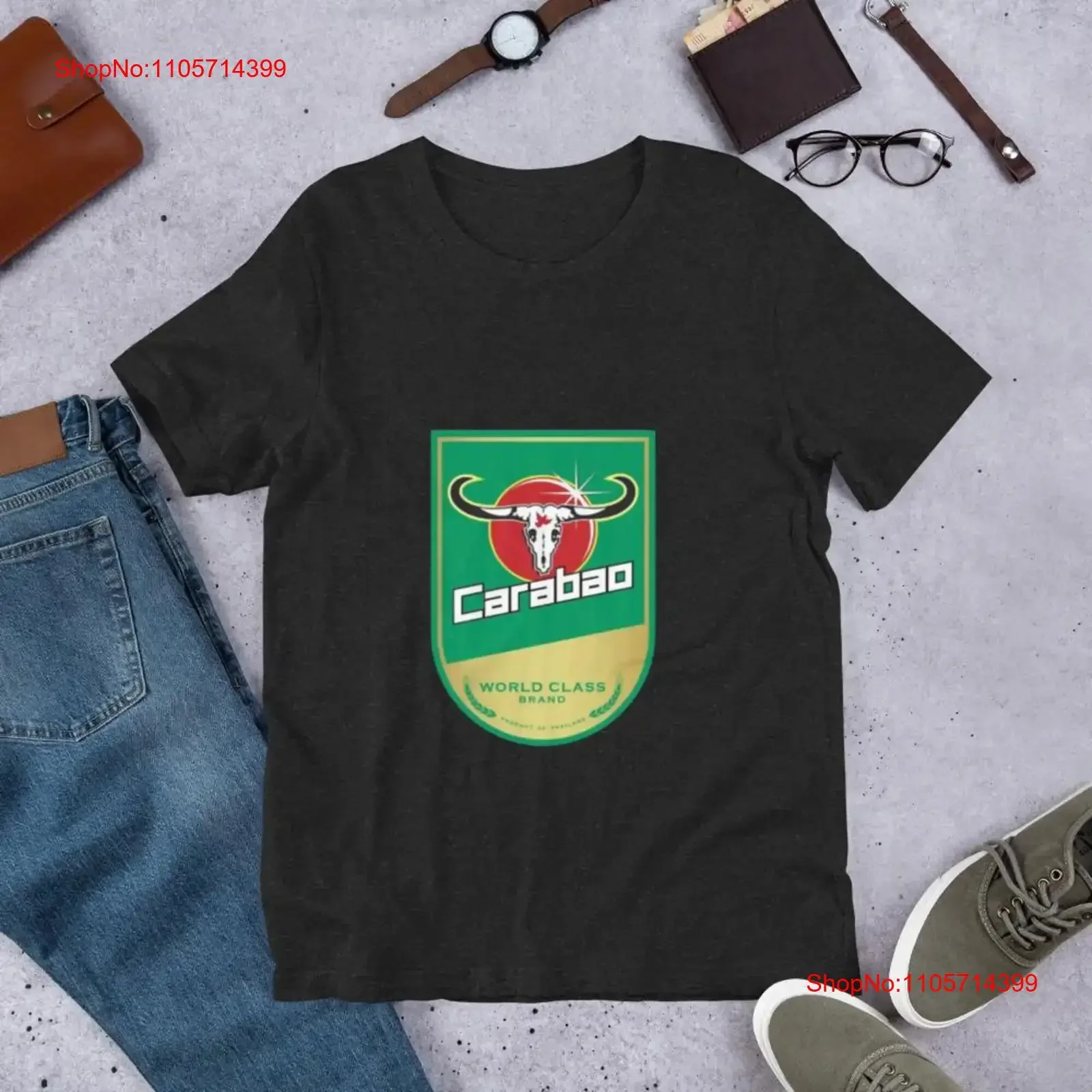 Camiseta de Cerveza Tailandesa Carabao Tawandeangbeer Bangkok Tailandia con Texto, Estilo Vintage Lavado, Ropa de Diseñador Ligeramente Casual Unisex