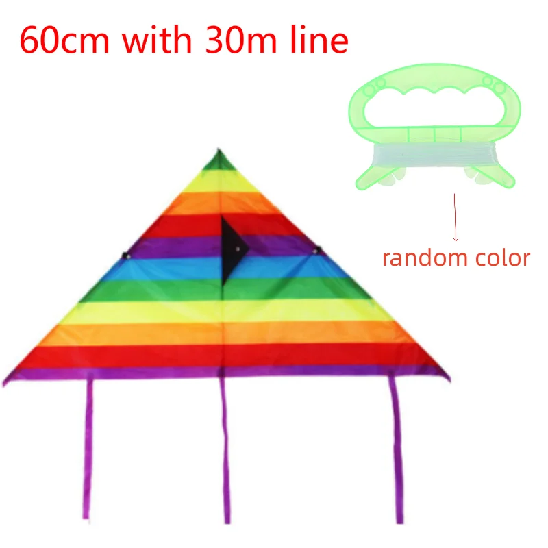 New Colorful Rainbow Kite Outdoor Kites Flying Toys Kite For Children Kids With 60M Kite String Outdoor Fun Sports Kites Toys