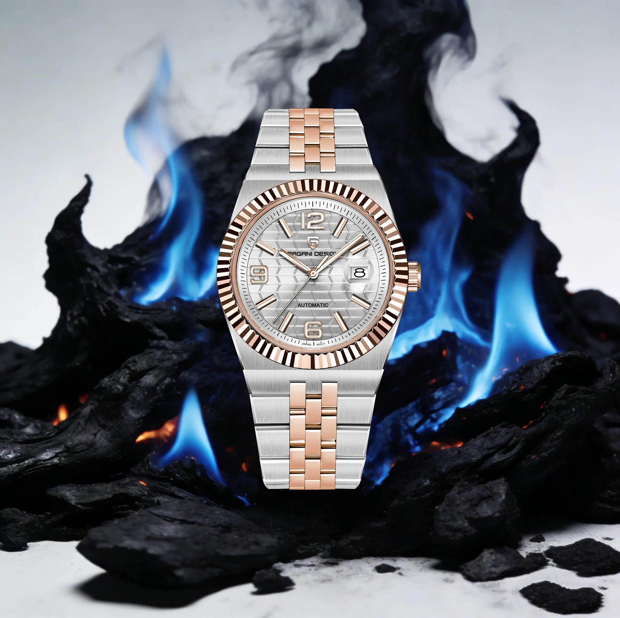 PAGANI DESIGN Modern Fashionable Men Automatic Mechanical Watch Avant-Garde Personality Stainless Steel Sapphire Luminous Reloj