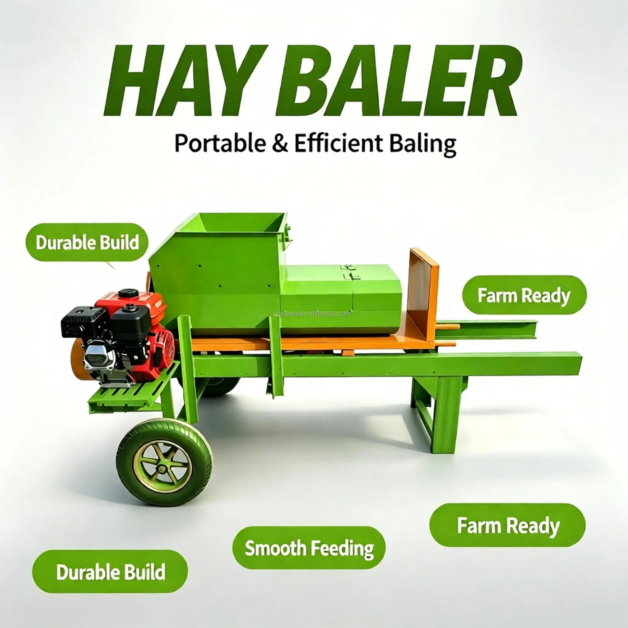 Green Storage Feed Hydraulic Silage Baler Machine Corn Silage Baler Machine